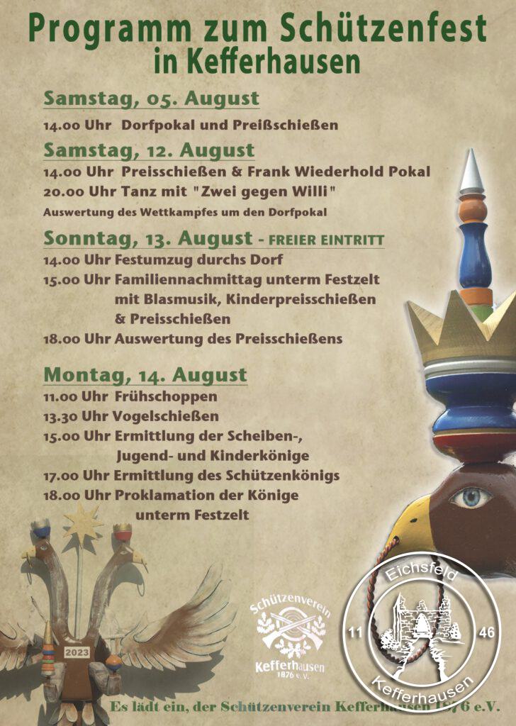 Programm Schützenfest 2023
