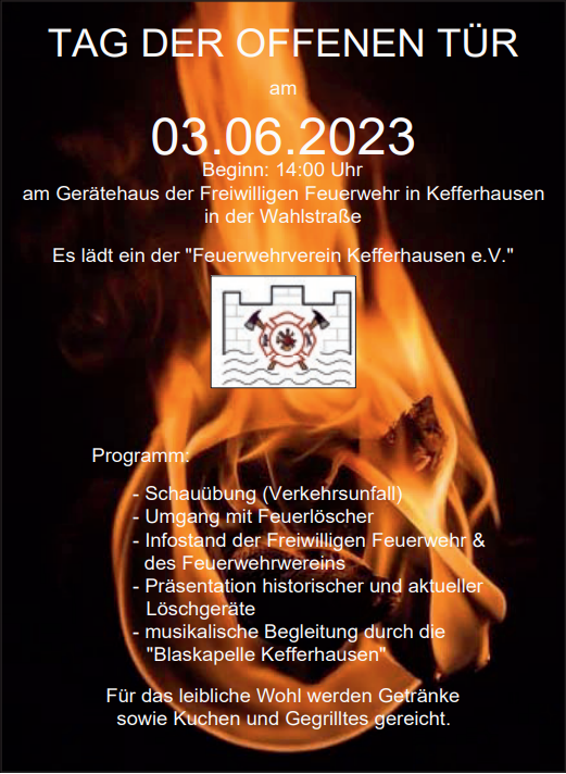 Tag der offenen Tür – Feuerwehrverein Kefferhausen 03.06.2023