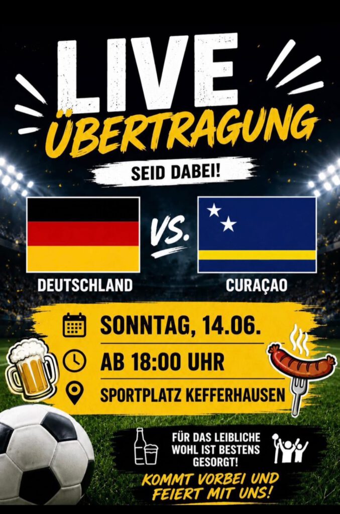 Live Übertragung Sportplatz Kefferhausen 14. Juni