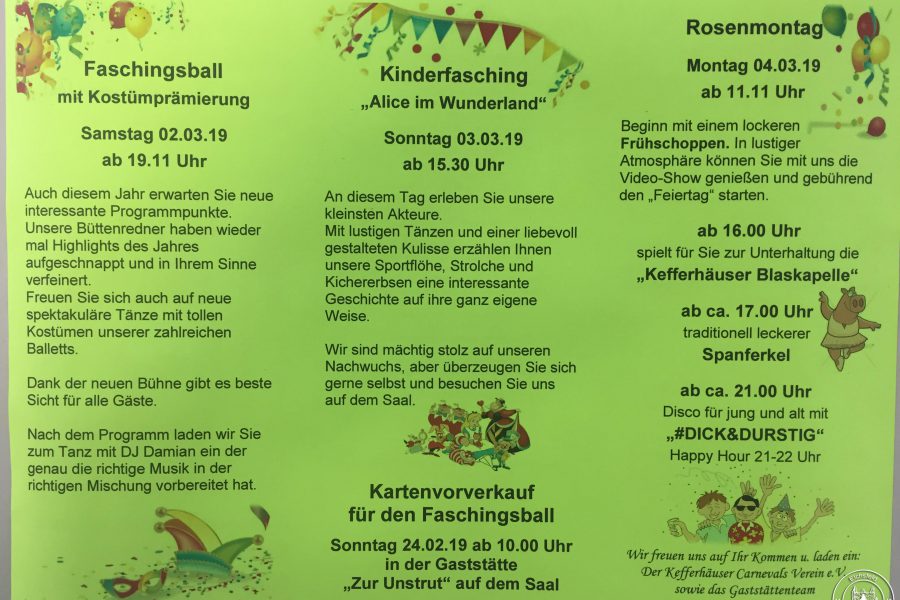 Karneval in Kefferhausen steht vor der Tür