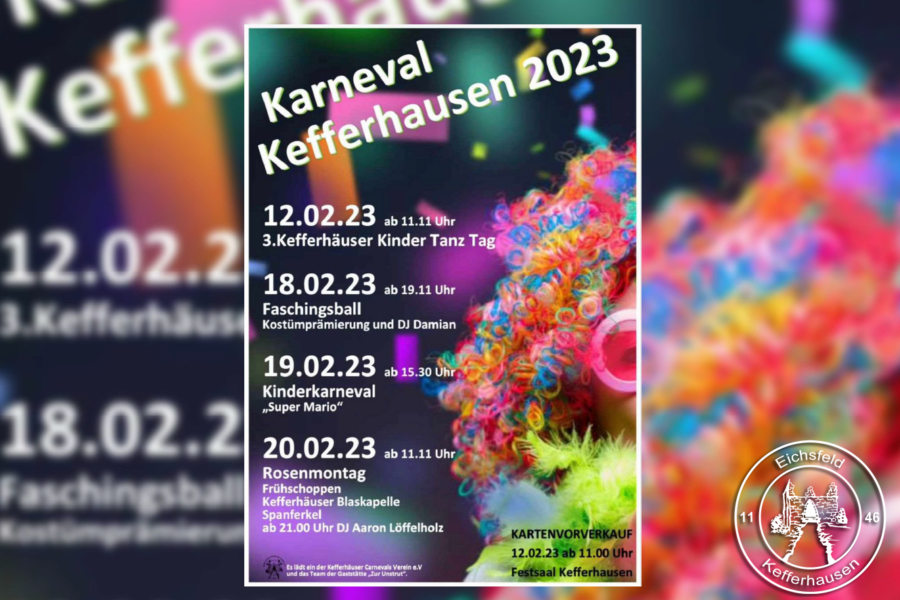 Fasching in Kefferhausen „Ninivee“ vom 12.02. bis 20.02.2023