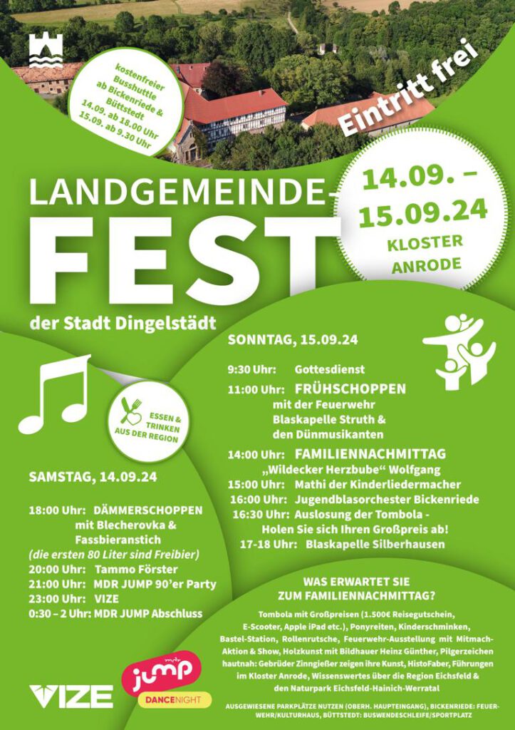 Programm zum Landgemeindefest in Anrode