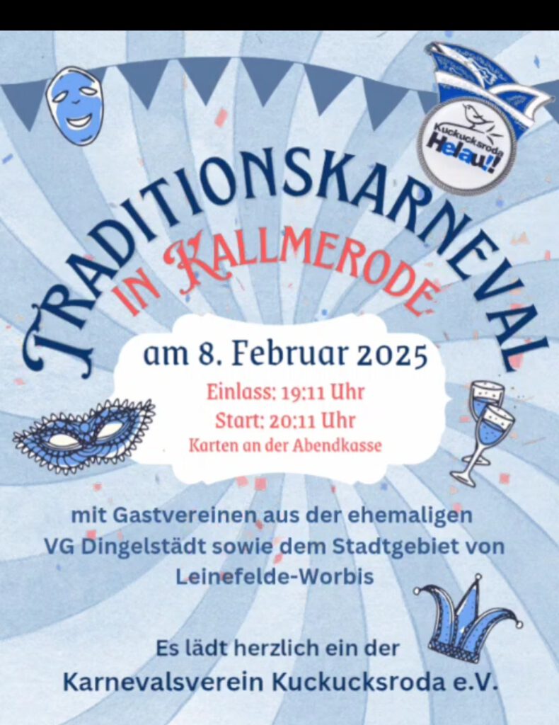 Flyer zum Traditionskarneval in Kallmerode