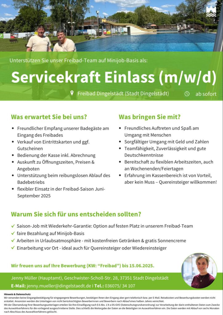 Jobangebot als Servicekraft