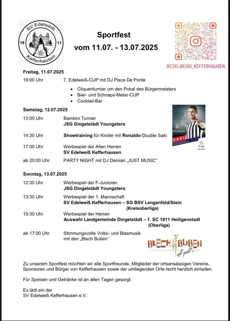 Programm Sportfest 2025