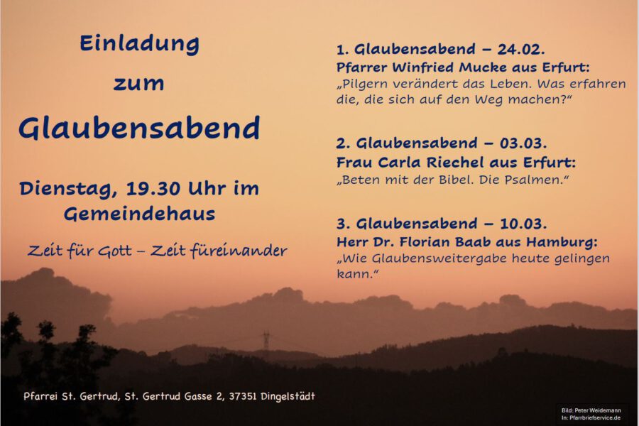 Glaubensabende in der Fastenzeit