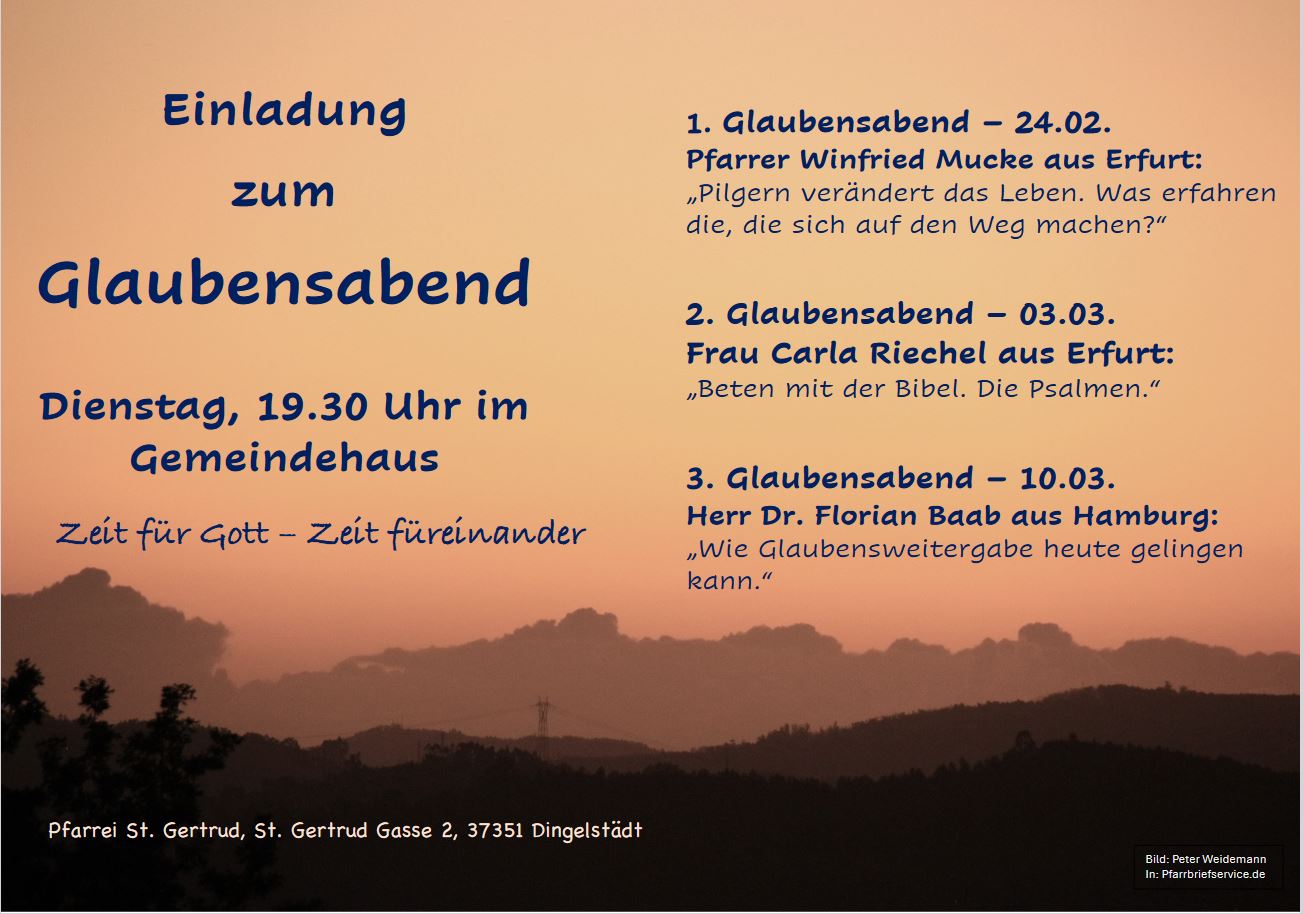 Glaubensabende in der Fastenzeit