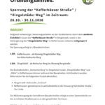 Informationen zur Sperrung der Straße nach Dingelstädt November 2026